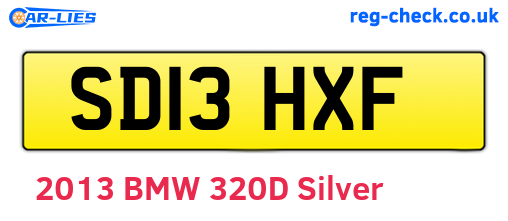 SD13HXF are the vehicle registration plates.