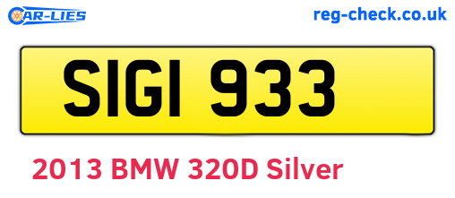 SIG1933 are the vehicle registration plates.