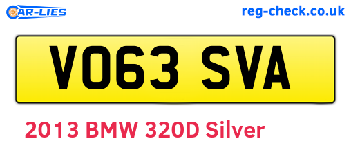VO63SVA are the vehicle registration plates.