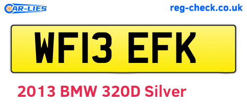 WF13EFK are the vehicle registration plates.