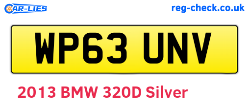 WP63UNV are the vehicle registration plates.
