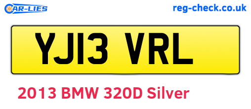 YJ13VRL are the vehicle registration plates.