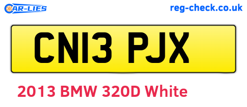 CN13PJX are the vehicle registration plates.