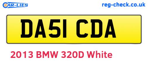 DA51CDA are the vehicle registration plates.