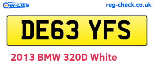 DE63YFS are the vehicle registration plates.