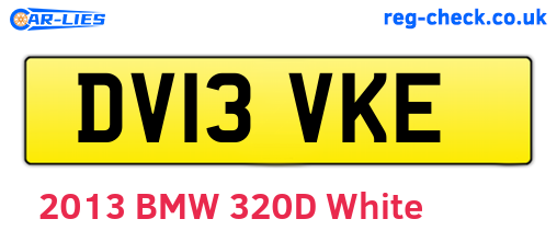 DV13VKE are the vehicle registration plates.