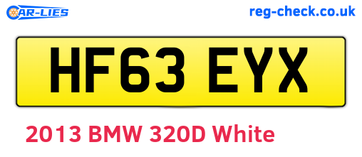 HF63EYX are the vehicle registration plates.