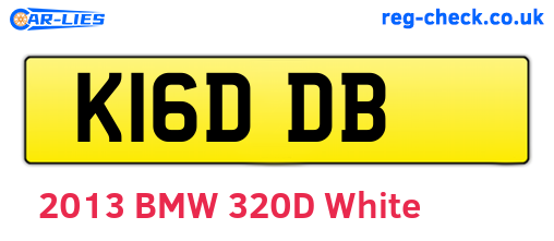 K16DDB are the vehicle registration plates.