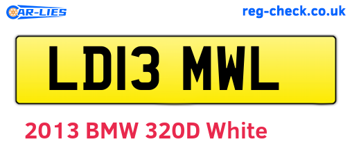 LD13MWL are the vehicle registration plates.
