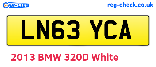 LN63YCA are the vehicle registration plates.