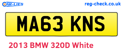 MA63KNS are the vehicle registration plates.