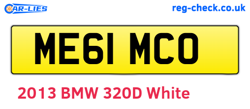 ME61MCO are the vehicle registration plates.