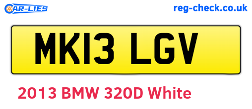 MK13LGV are the vehicle registration plates.