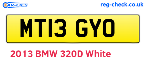 MT13GYO are the vehicle registration plates.