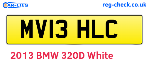 MV13HLC are the vehicle registration plates.