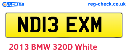 ND13EXM are the vehicle registration plates.
