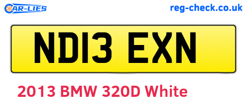 ND13EXN are the vehicle registration plates.