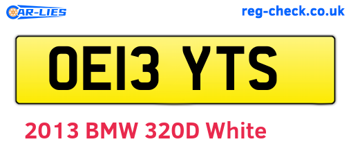 OE13YTS are the vehicle registration plates.