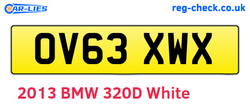 OV63XWX are the vehicle registration plates.