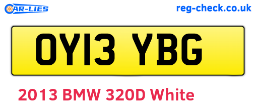 OY13YBG are the vehicle registration plates.