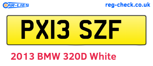 PX13SZF are the vehicle registration plates.