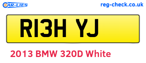 R13HYJ are the vehicle registration plates.