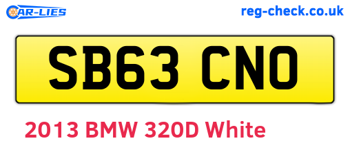 SB63CNO are the vehicle registration plates.