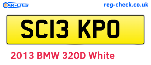 SC13KPO are the vehicle registration plates.