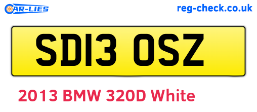 SD13OSZ are the vehicle registration plates.