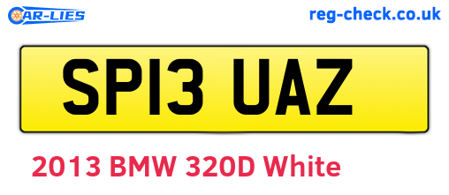 SP13UAZ are the vehicle registration plates.