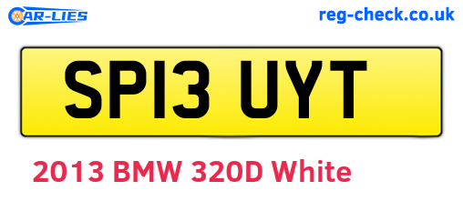 SP13UYT are the vehicle registration plates.