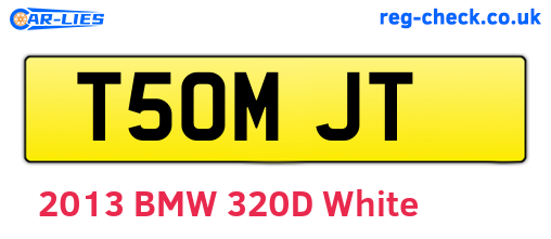 T50MJT are the vehicle registration plates.