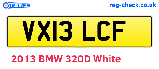 VX13LCF are the vehicle registration plates.
