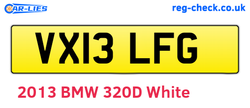 VX13LFG are the vehicle registration plates.
