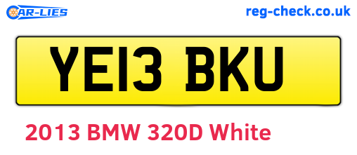 YE13BKU are the vehicle registration plates.
