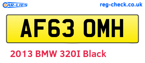 AF63OMH are the vehicle registration plates.