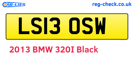 LS13OSW are the vehicle registration plates.