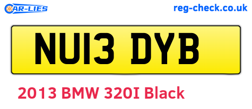 NU13DYB are the vehicle registration plates.