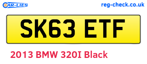 SK63ETF are the vehicle registration plates.