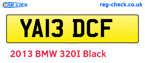 YA13DCF are the vehicle registration plates.