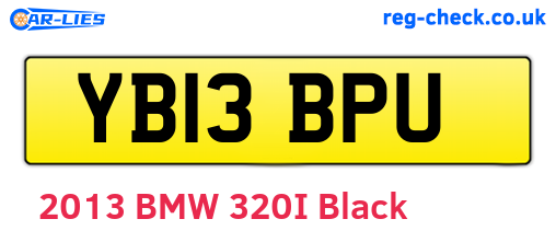 YB13BPU are the vehicle registration plates.
