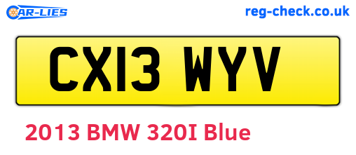 CX13WYV are the vehicle registration plates.