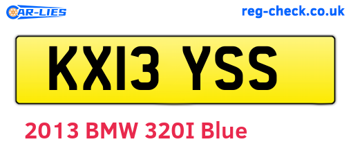 KX13YSS are the vehicle registration plates.