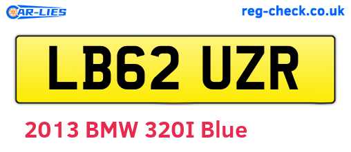 LB62UZR are the vehicle registration plates.