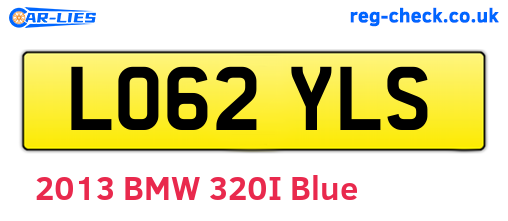 LO62YLS are the vehicle registration plates.