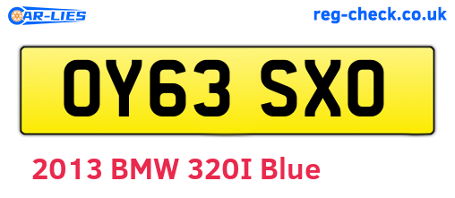 OY63SXO are the vehicle registration plates.