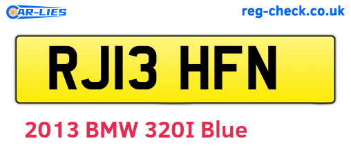 RJ13HFN are the vehicle registration plates.