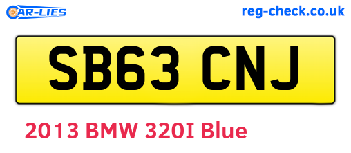 SB63CNJ are the vehicle registration plates.