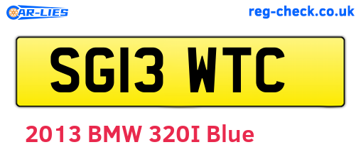 SG13WTC are the vehicle registration plates.