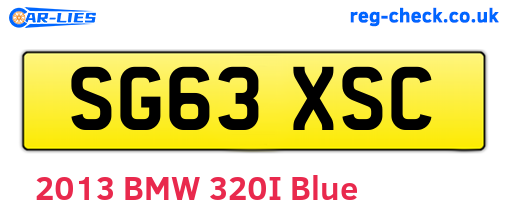SG63XSC are the vehicle registration plates.